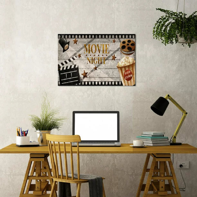 Trinx Home Theater Movie Room Decor Canvas Wall Art Movie Night Wall ...